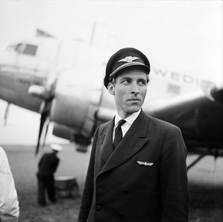 Flygkapten Bugge. Foto: Åke Ahlstrand, Specialfoto