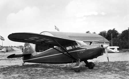 Aero-Frabhs Stinson 1947. Foto via Kurt Bjärestig