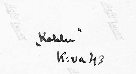 Baksidestext till bild A44. Det står "Kollin" enligt Kurt Bjärestig.