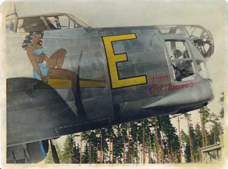 Svensk Junkers Ju 86K. Målades och namngavs alltså även svenska bombplan? Eller var detta ett undantag eller ett sentida skämt? Många tallar - var kan det vara? Foto via Kurt Bjärestig