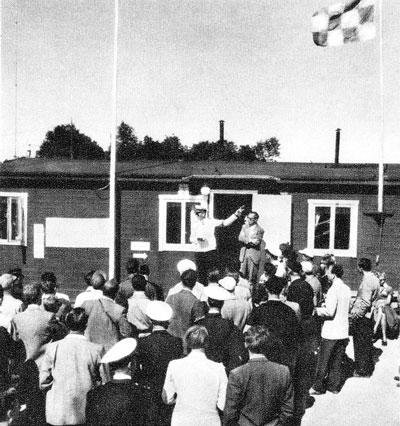 Briefing vid Tornet under VM 1950. Foto i KSAK/Yngve Norrvis häfte "Segelflyg-VM 1950"