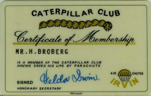 Medlemskort i Caterpillarklubben. Foto: Hans Broberg.