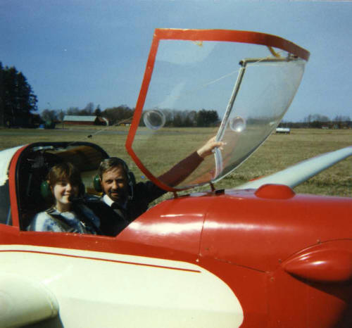 Jag och min släkting Carina i Motorfalke. Foto: Hans Broberg.