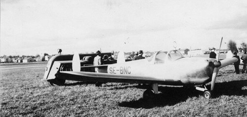 Gösta Kleist disponerade Ercoupe SE-BNC 1952 enligt Max Danielsson. Foto: Ingemar Hagenfeldt.