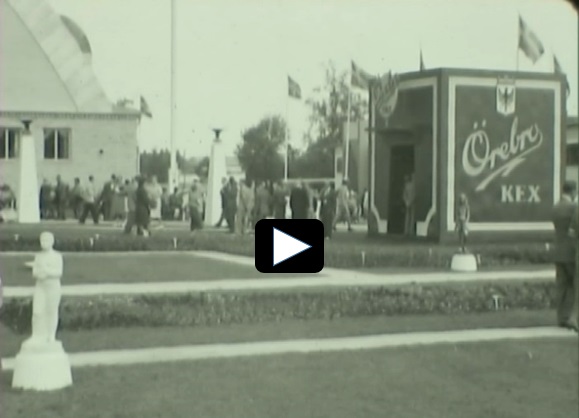 Örebroutställningen vid öppnandet 17 juni 1947. Till vänster syns idrottshusets västgavel. Foto: Anders Höjertz.