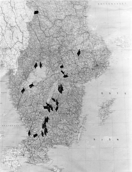 Tävlingsledningens karta näst sista dan. Bara dansken i VM:s sämsta plan hade vågat gå norrut. Foto: Yngve Lindgren
