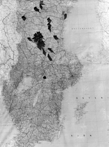 Samma karta sista dan. Nu vågade plötsligt alla gå norrut. Foto: Yngve Lindgren