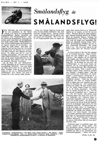 Artikeln sid 15 i Nordiska Flygtidningen 1946 nr 7.