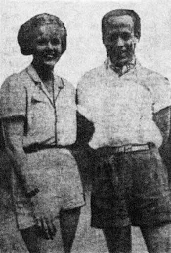 Löjtnant Akrell och "Lolo" Forsell. Bild i Norrbottens-Kuriren 15 okt 1947.