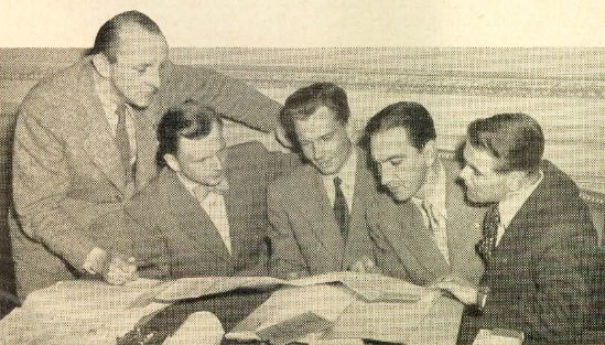 Sid 33: Fr.v. Olle Berg, Billy Nilsson, Gidde Karlsson, Tage Löf och Yngve Lindgren.