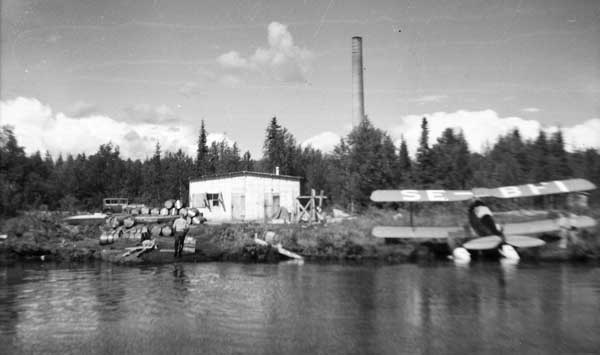 Fisk-Flyg L&L:s hemmahamn utanför Gällivare. Foto: Arne Tengler 1948.
