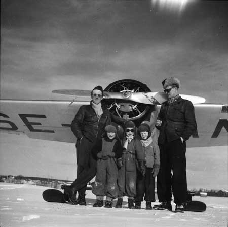 Norrlandsflygs Cessna Airmaster SE-ANO. Arne Tengler t.h. Foto via Arne Tengler
